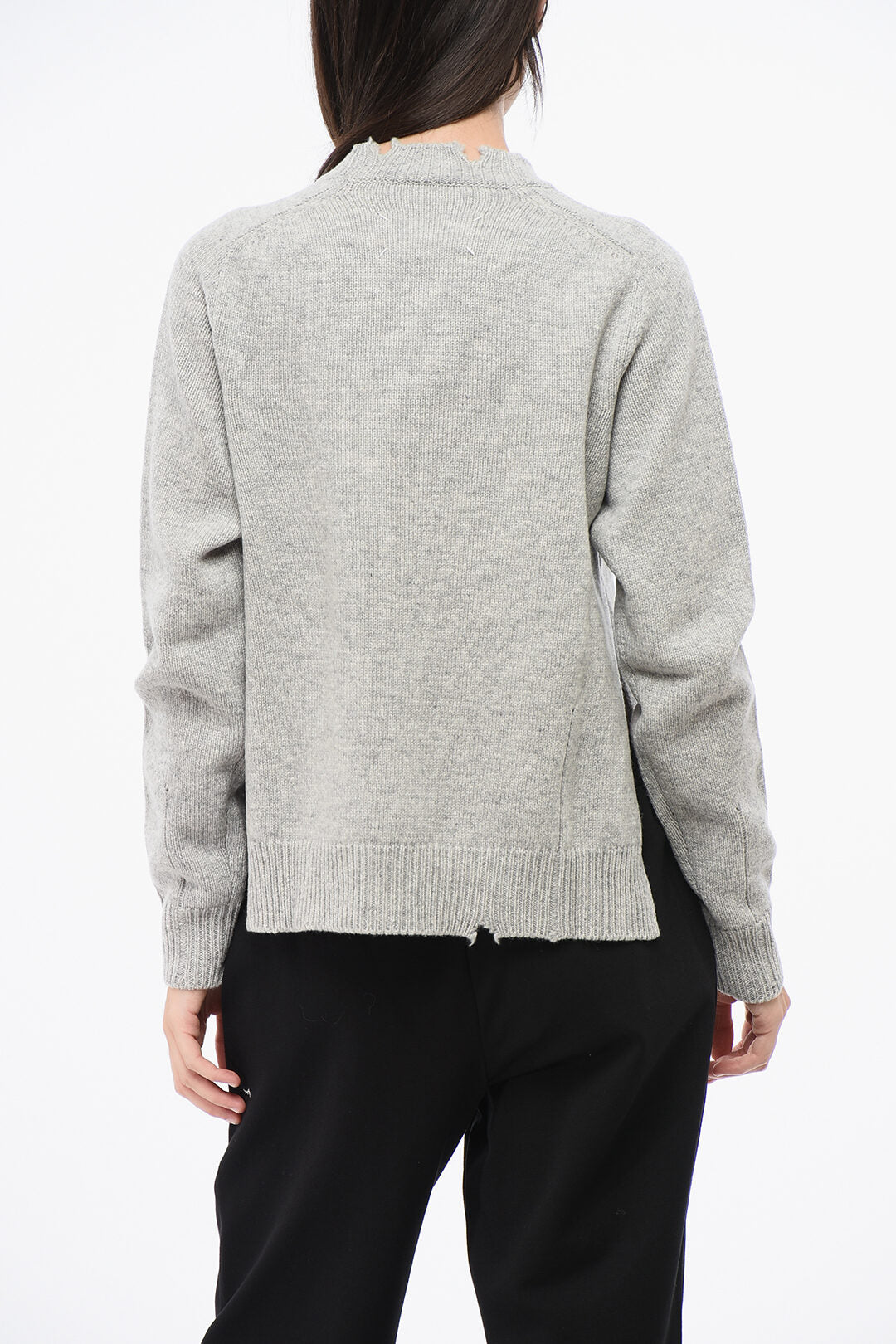 Maison Margiela 2470~MM1 MM10 Distressed-Effect Wool Sweater, view 2