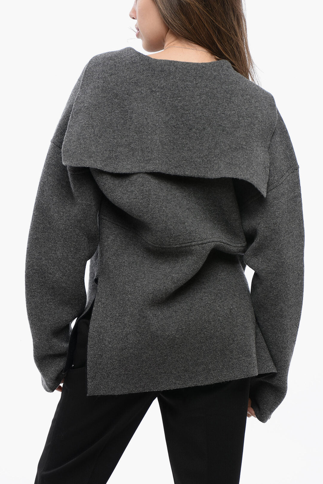 Jil Sander 2470~Oversized Drop-Shoulder Sweater with Sailor Neck
