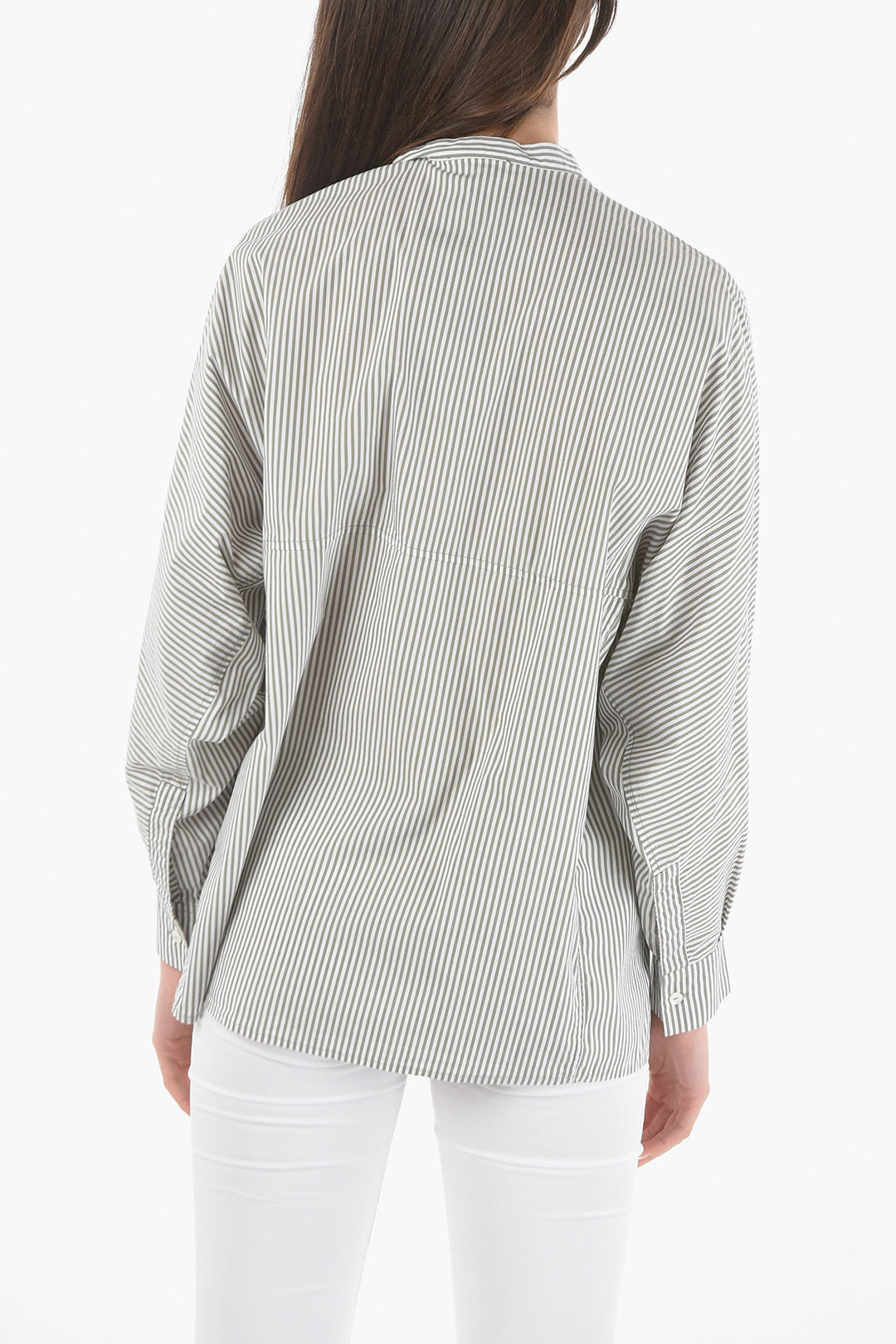 Woolrich 2470~Oversized Striped Shirt with Pocket, view 2