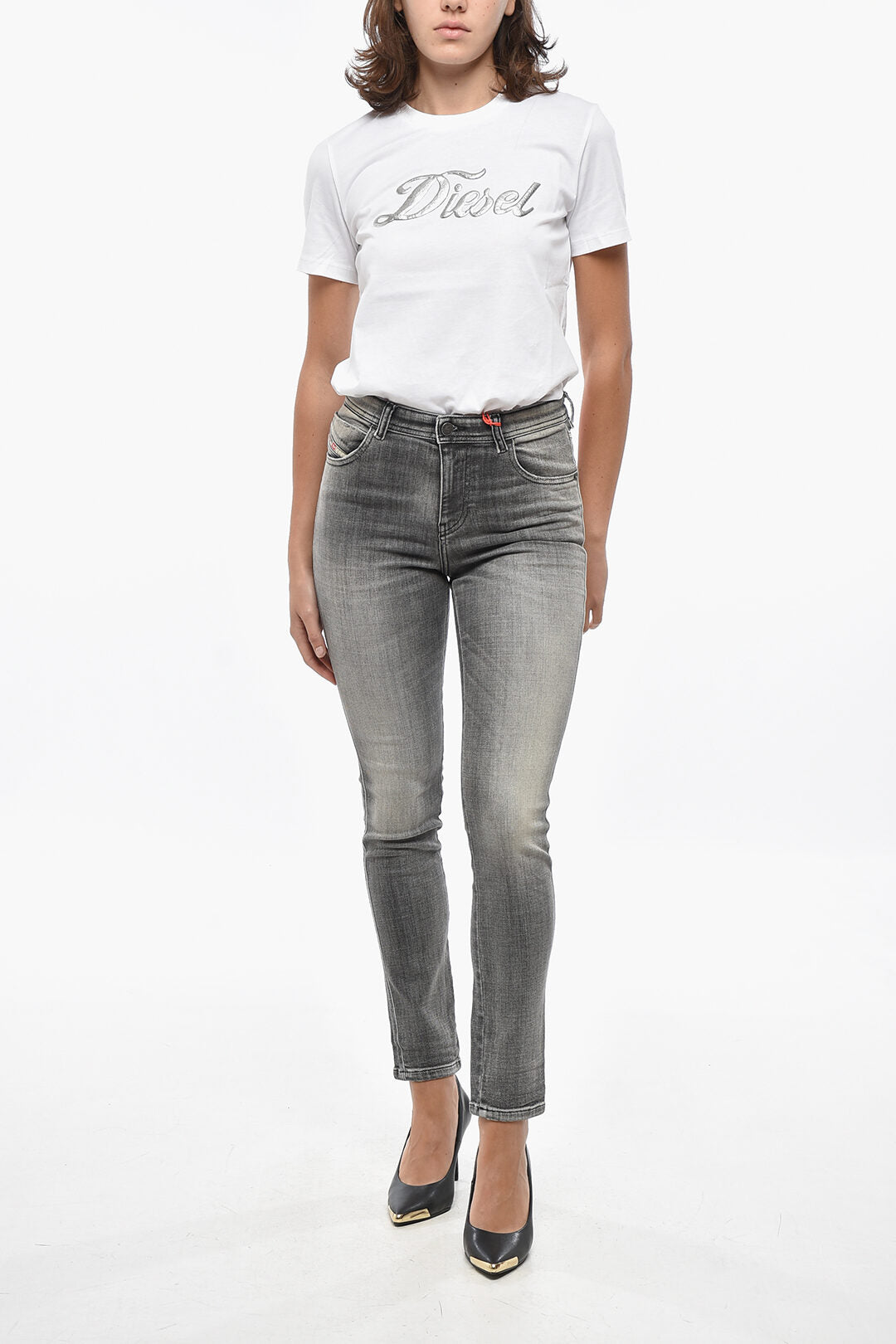 Diesel 2470~Stone Washed Denim Skinny Fit Jeans BABHILA with 14cm Rise