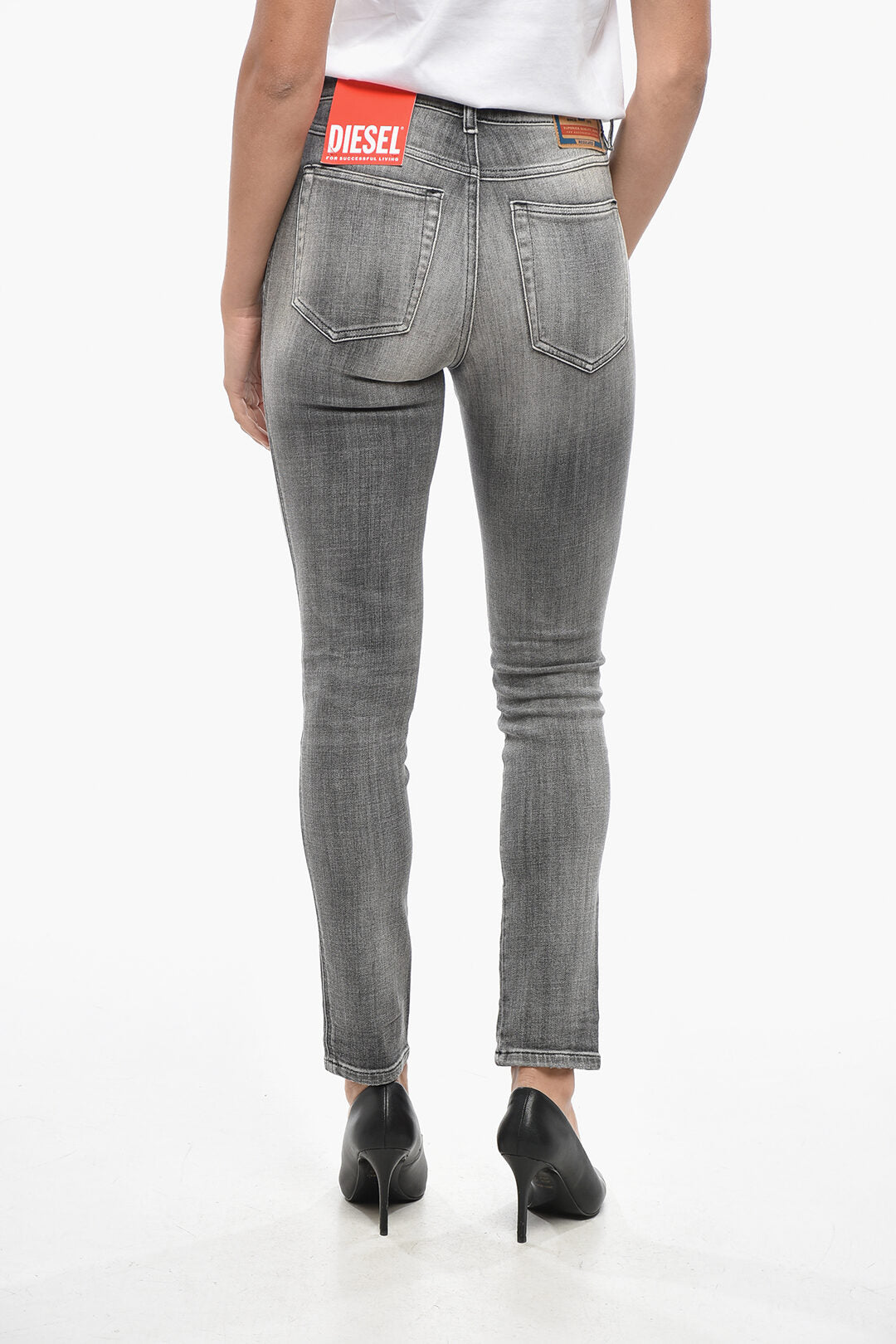 Diesel 2470~Stone Washed Denim Skinny Fit Jeans BABHILA with 14cm Rise, view 2