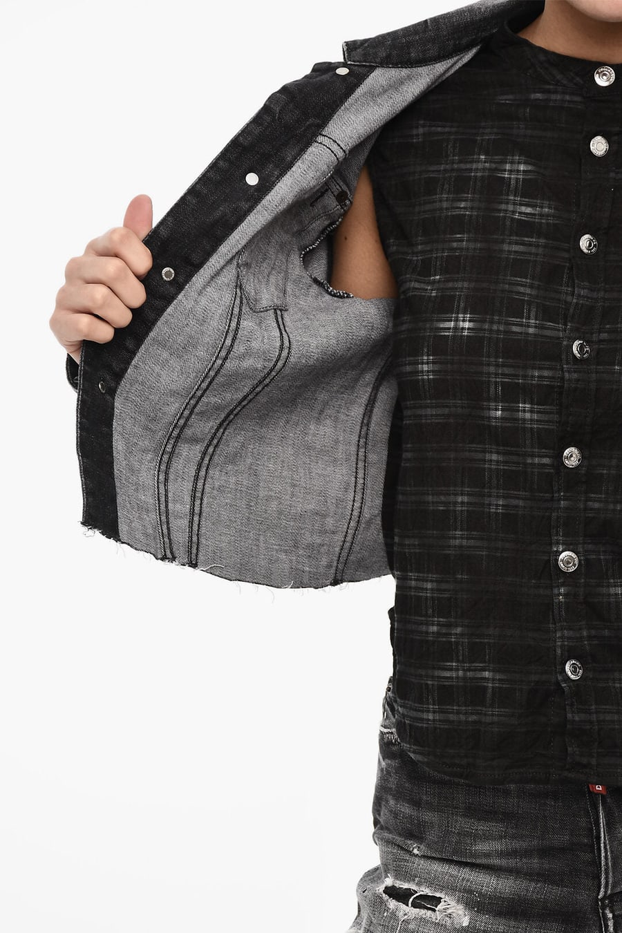 Dsquared2 2470~Vintage-Effect Denim Jacket, view 5