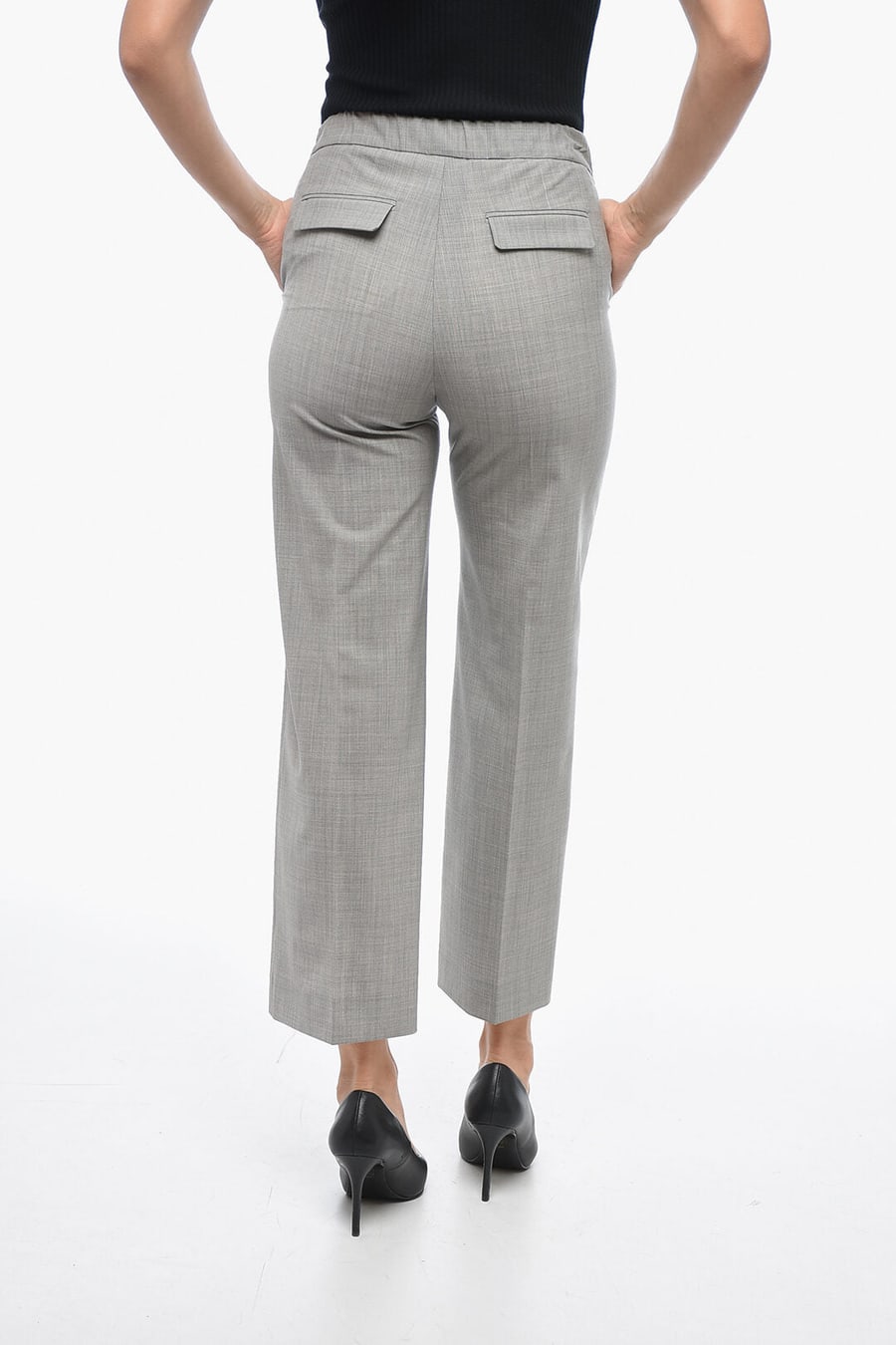 QL2 2470~Virgin Wool-Blend Chino Pants SABINA with Elastic Waist