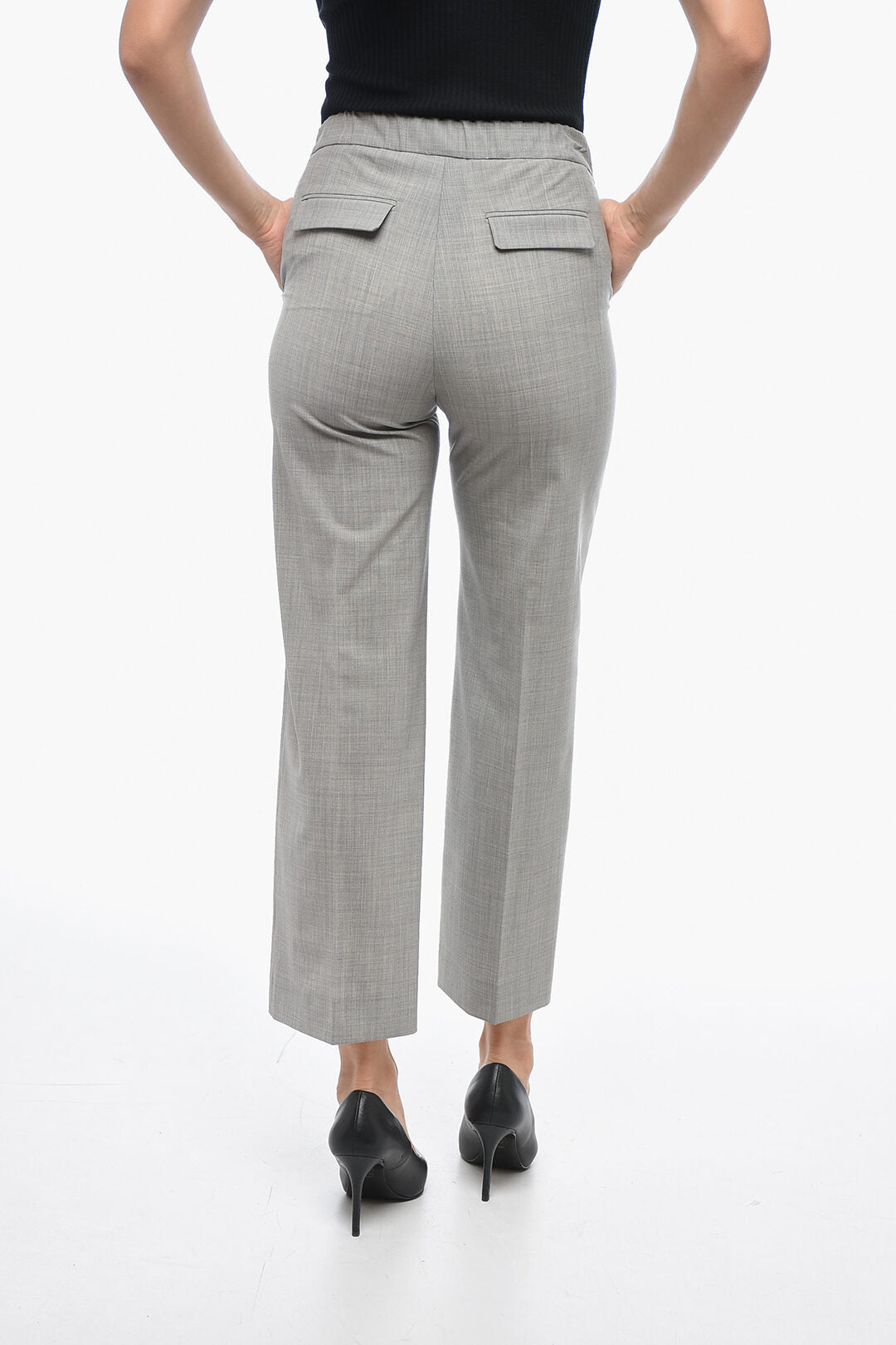 QL2 2470~Virgin Wool-Blend Chino Pants SABINA with Elastic Waist