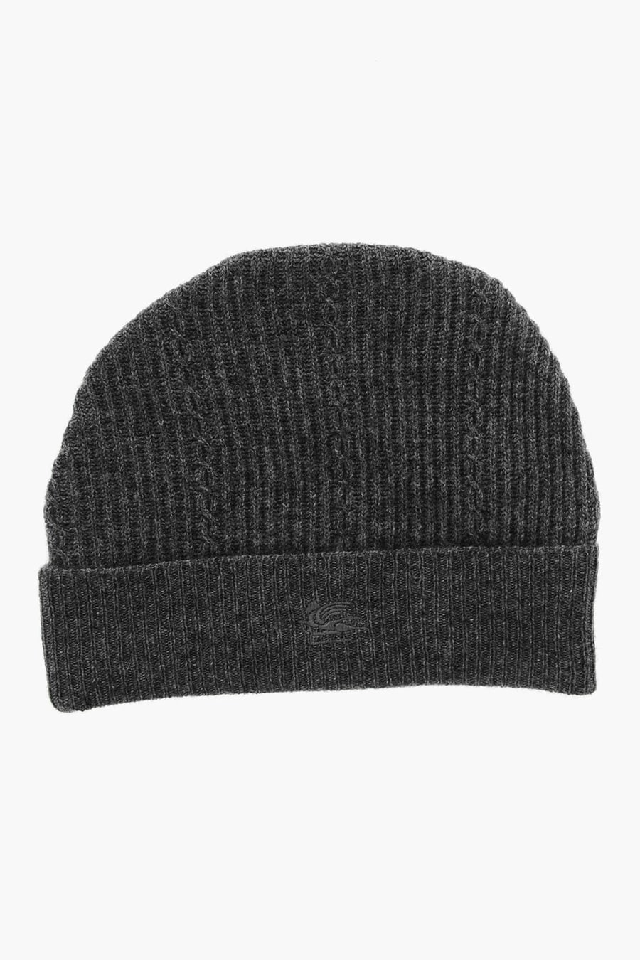 Etro 2470~Wool-Blend Ribbed Beanie with Embroidered Logo