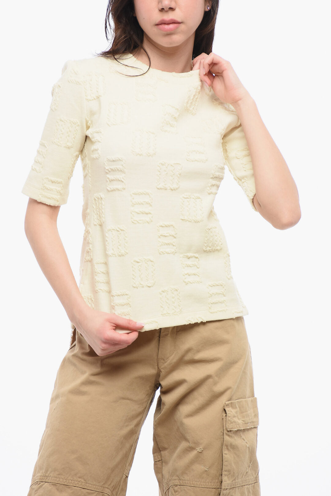 Ambush 2500~Crewneck T-Shirt with Topstitched Details