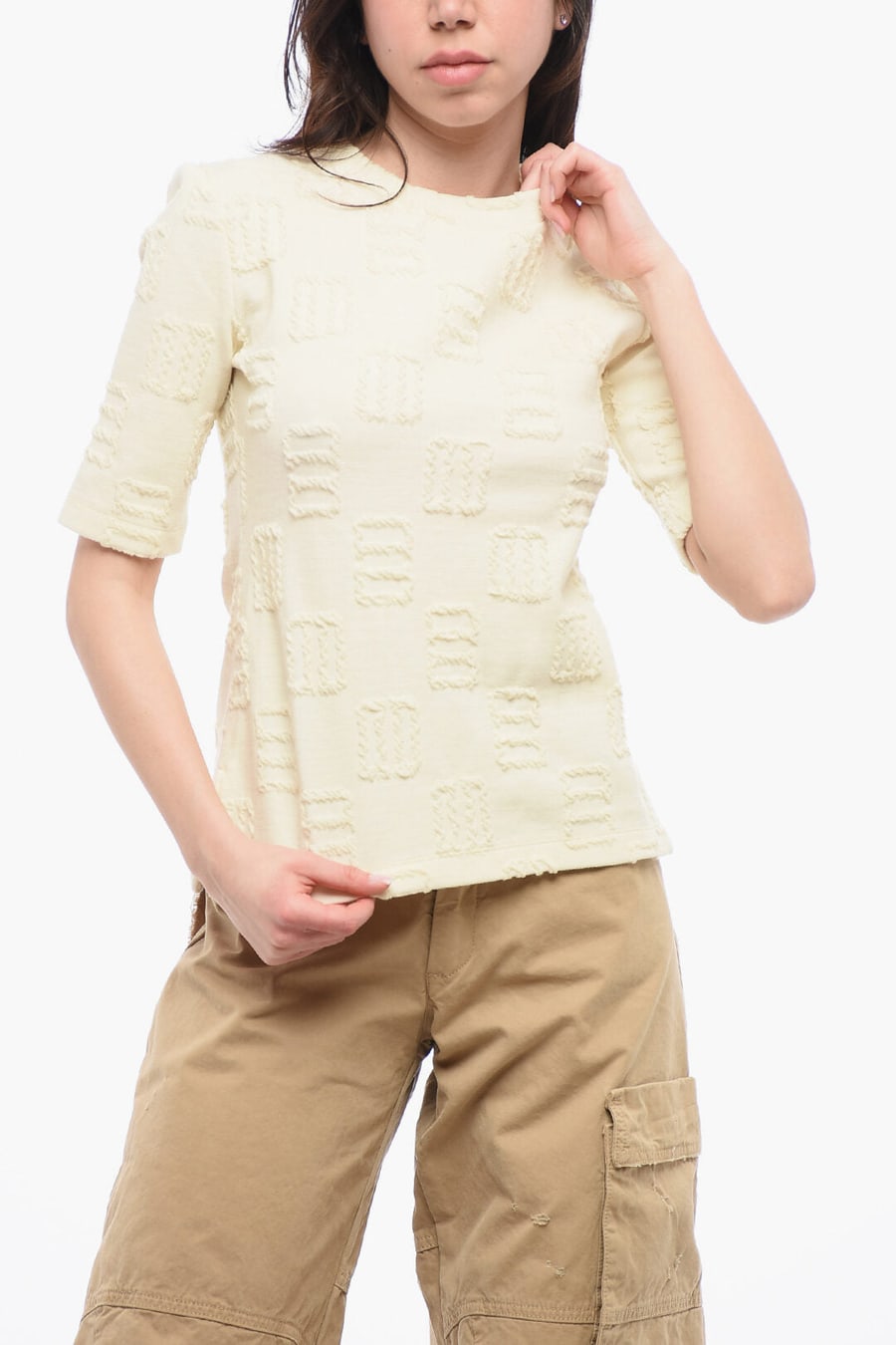 Ambush 2500~Crewneck T-Shirt with Topstitched Details