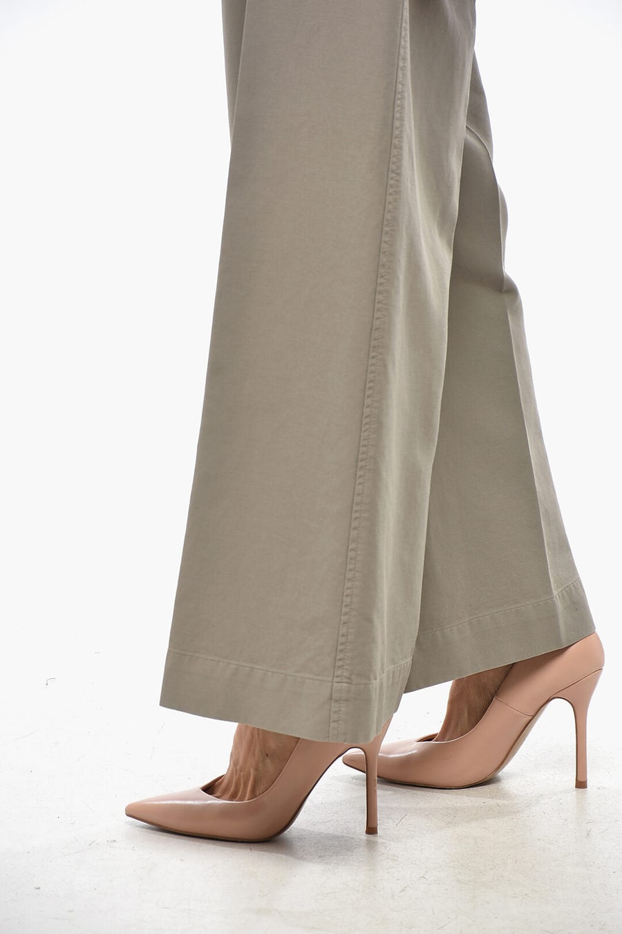Toteme 2500~Cropped-Fit Wide-Leg Pants With Front Zip