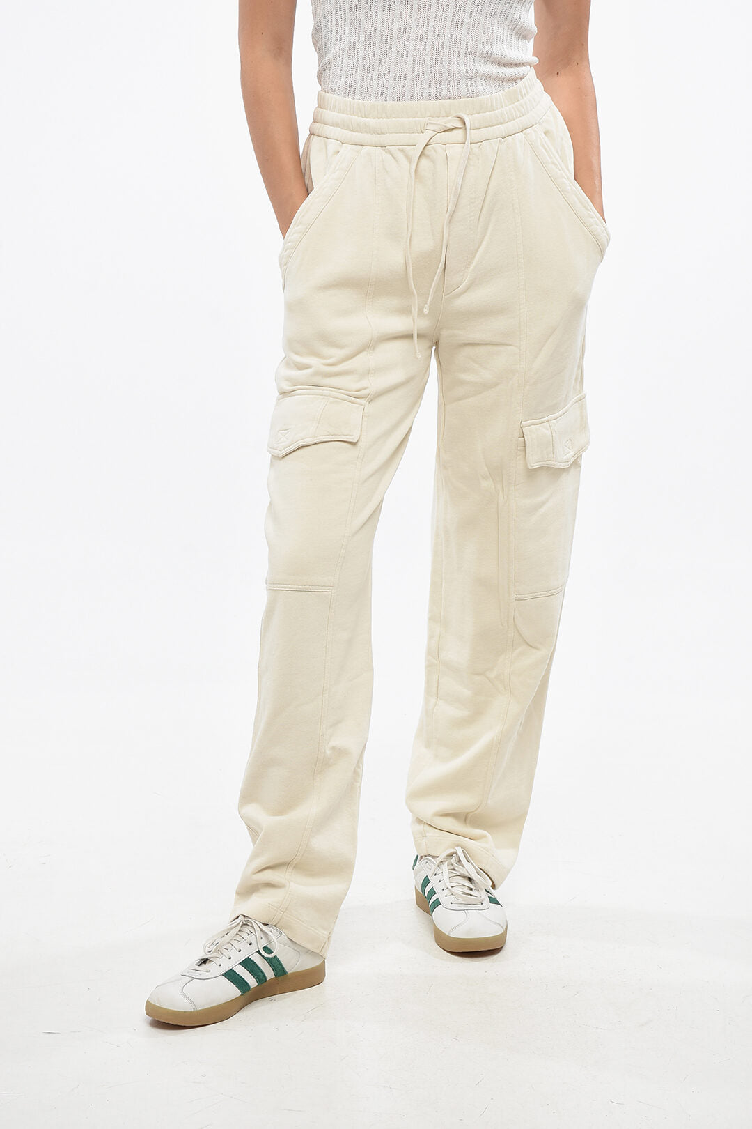 Isabel Marant 2500~ETOILE Cotton Fleece Cargo Joggers PEORANA
