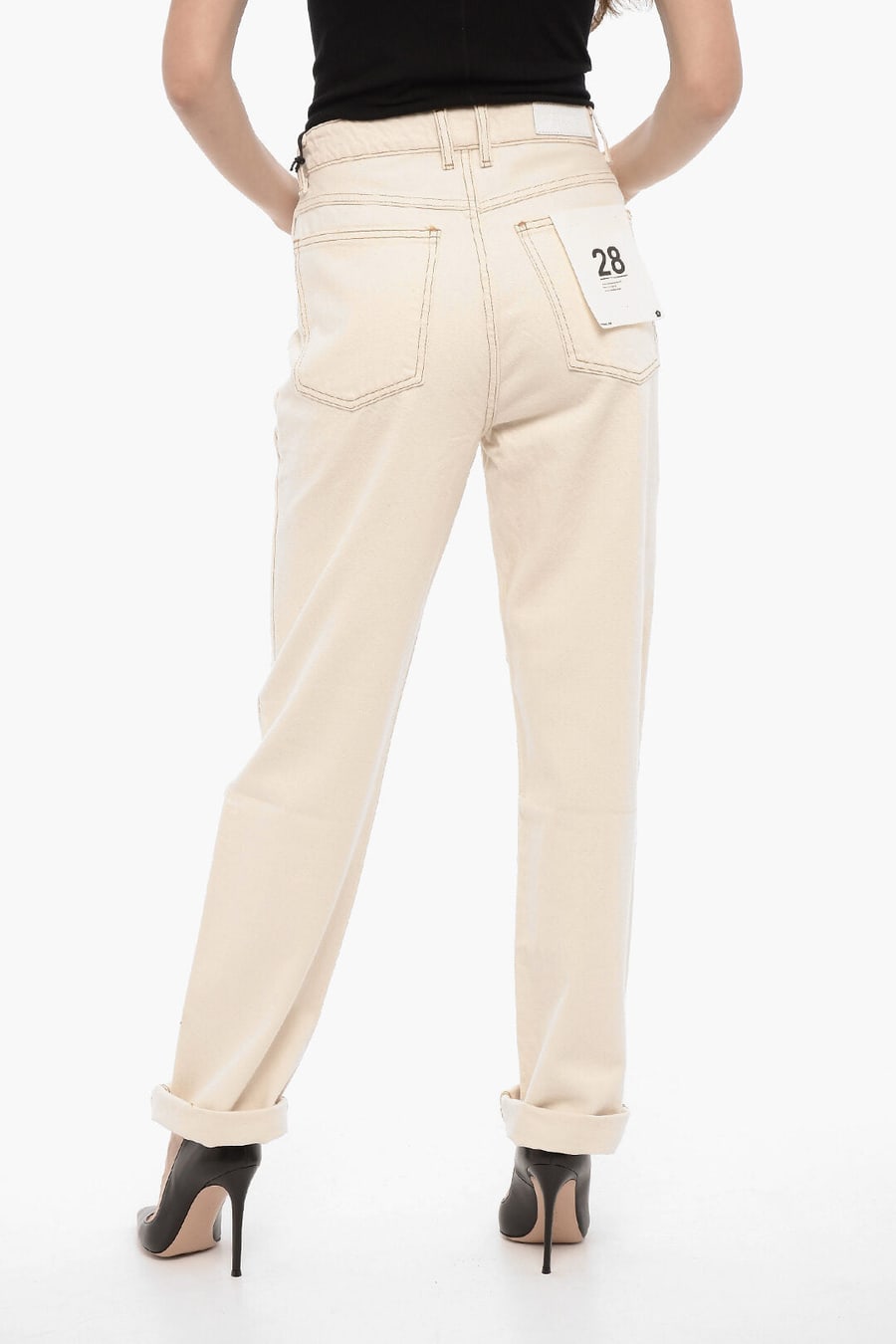 Re/Done 2500~High-Rise Jeans with Visible Topstitching 20cm, view 2