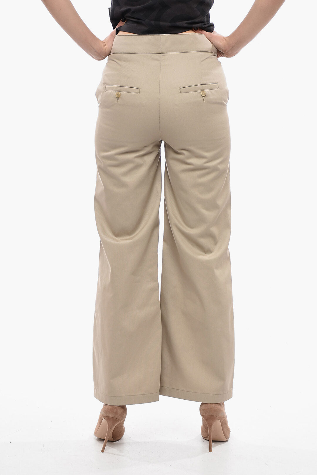 Palm Angels 2500~High-Waist Straight-Fit Trousers, view 2