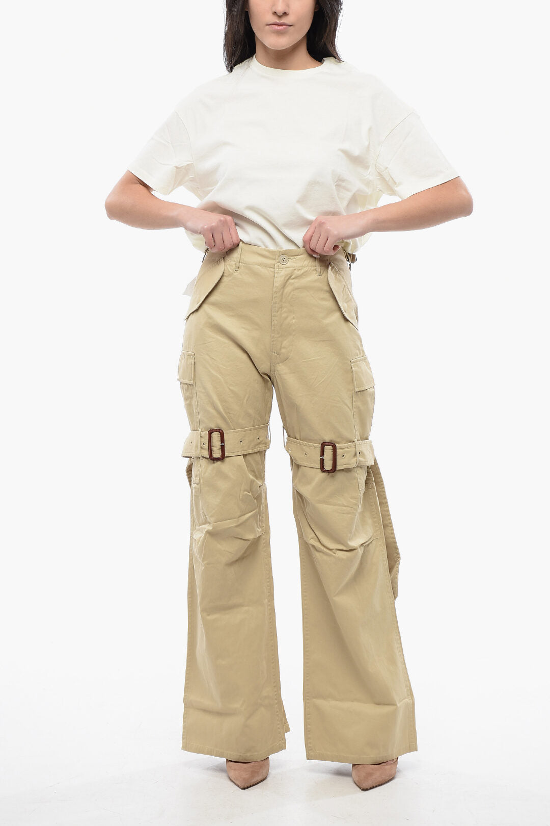 R13 2500~High-Waisted Lightweight Cotton Cargo Pants