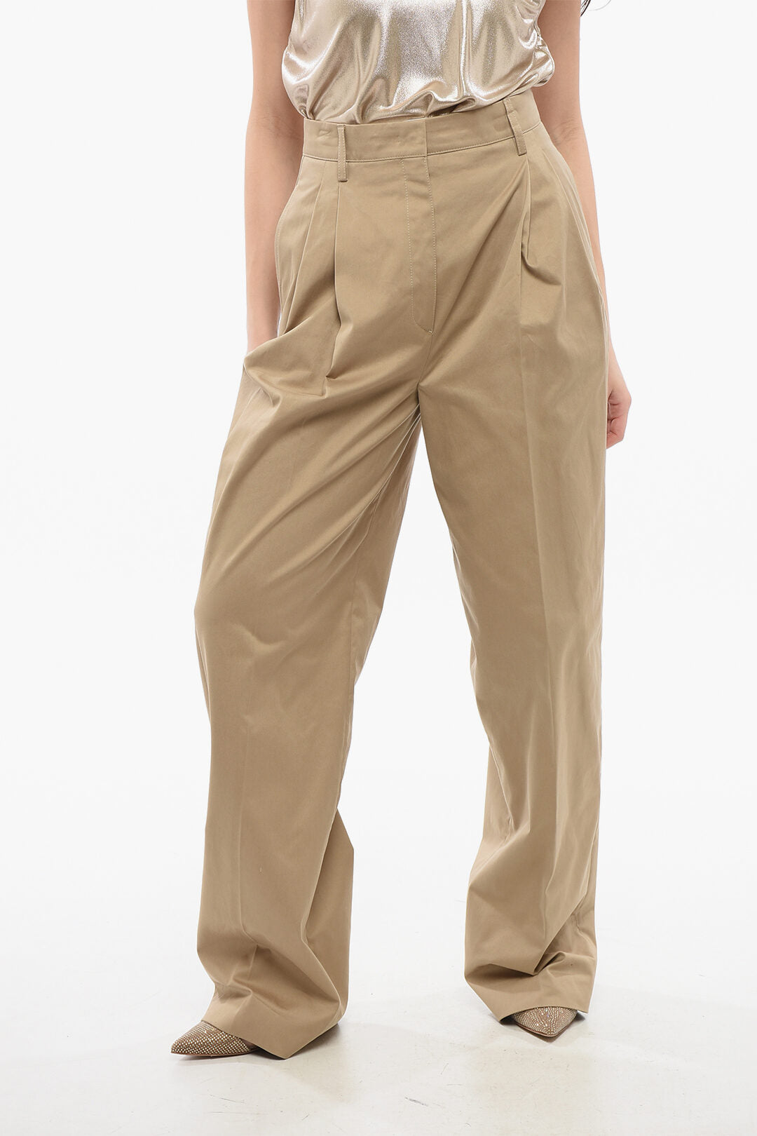 Prada 2500~High-Waisted Trousers With Pleats