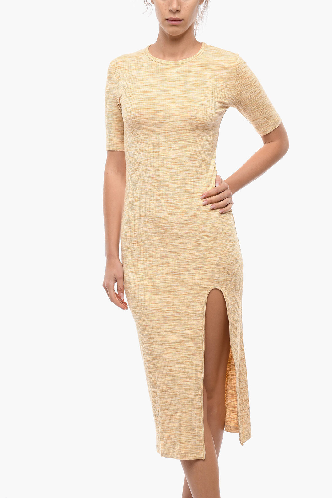 Samsoe Samsoe 2500~Maxi Fitted Dress HILDE With Short Sleeve And Front Slit, view 2