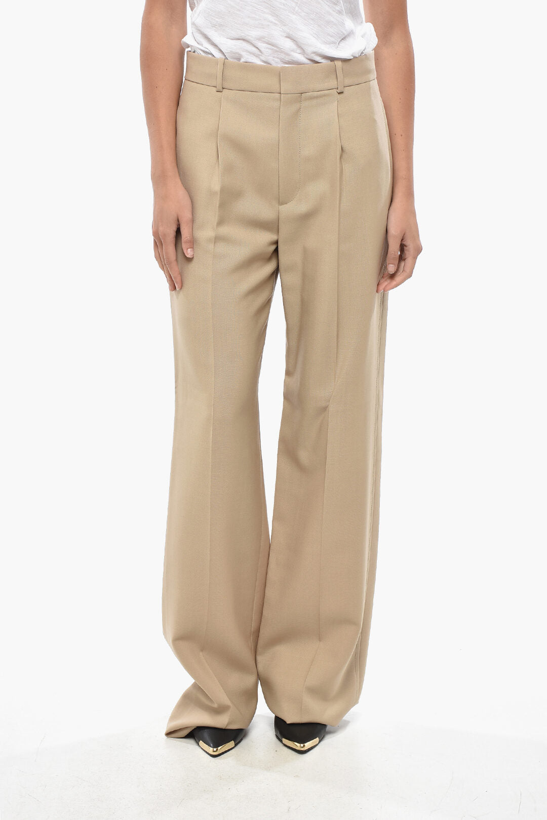 Dior 2500~Mohair-Blend Palazzo Trousers with Single Pleat