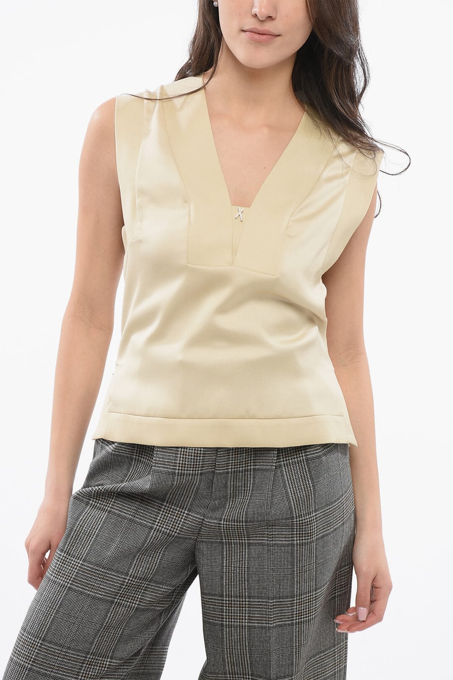 Genny 2500~Satin Sleeveless Top
