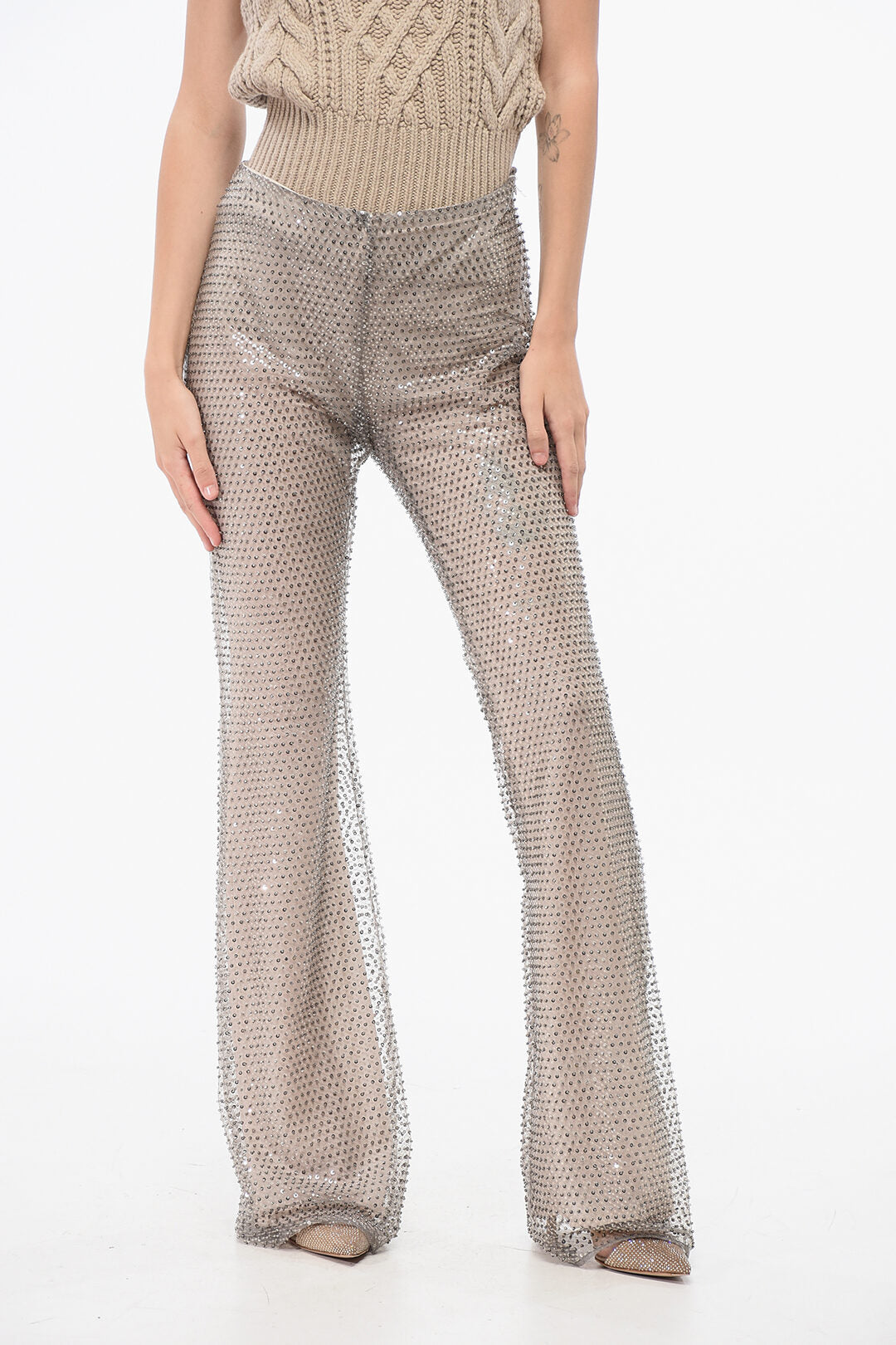 SEMICOUTURE 2500~Sequin Palazzo Pants LAURALIE