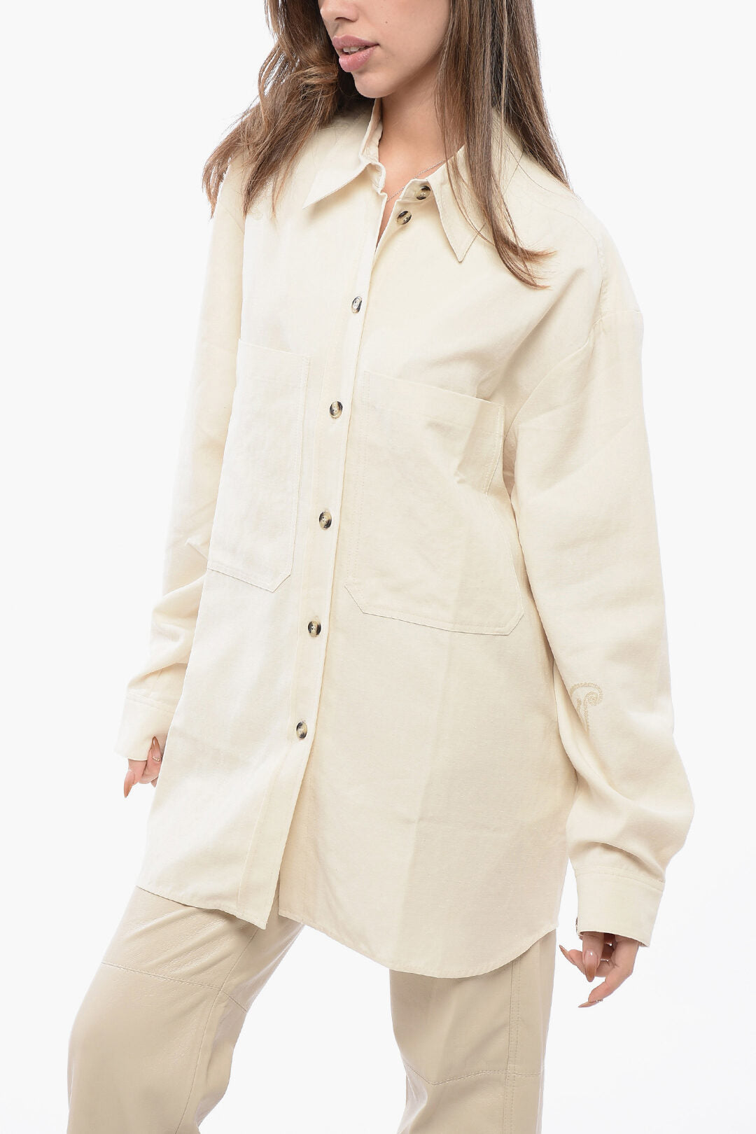 Nanushka 2500~Solid-Color Overshirt FABIAN with Double Pocket