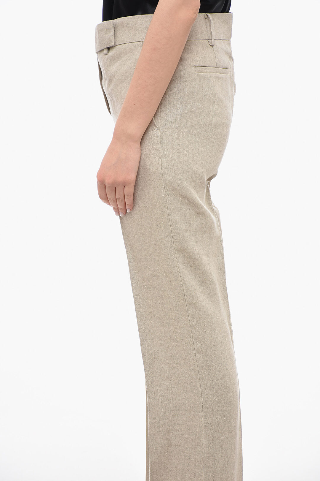 Michael Kors 2500~Wide-Leg Cotton Hopsack Trousers, view 2