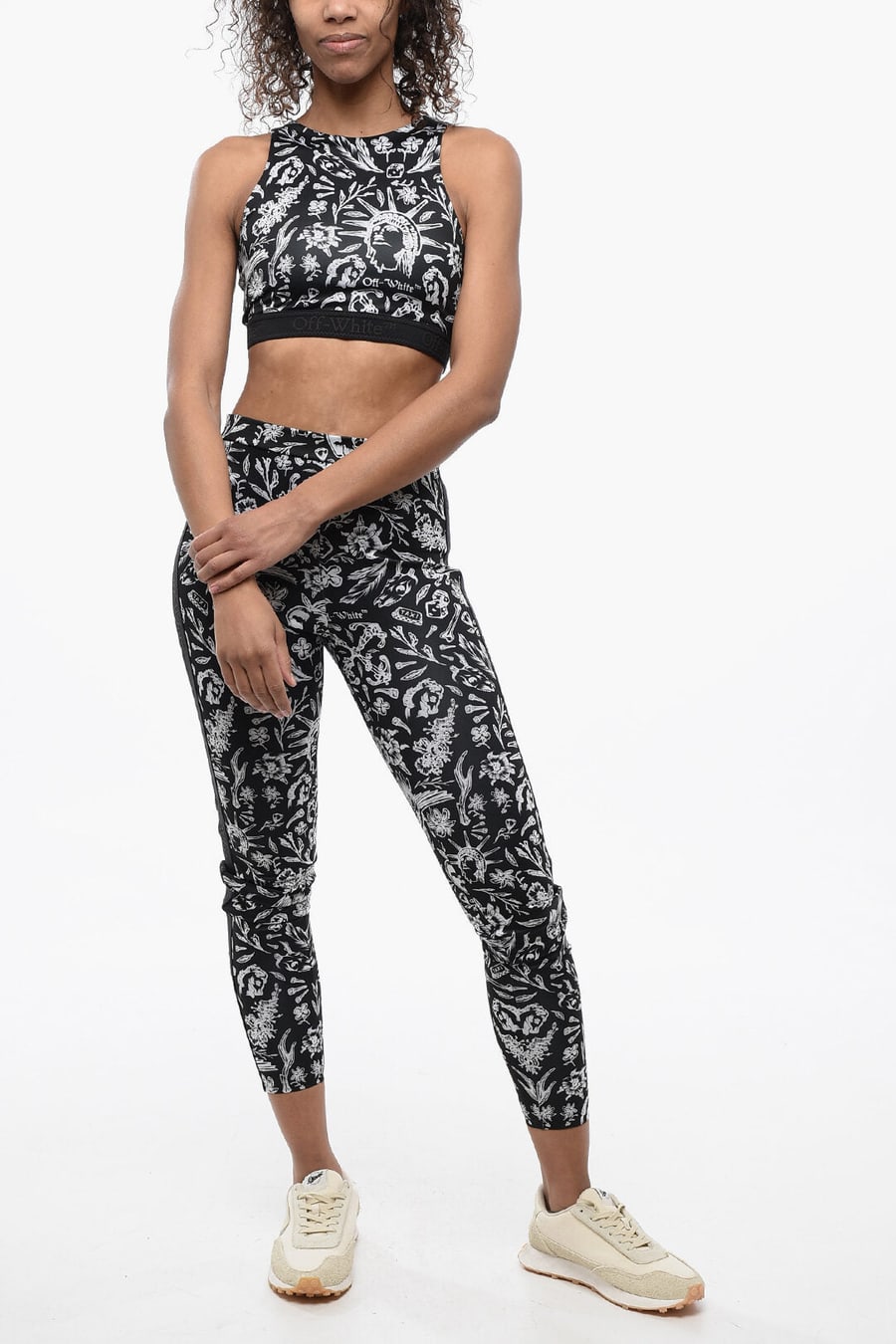 Off-White 2550~Active Top with Old-School Pattern and Branded Elastic, view 4