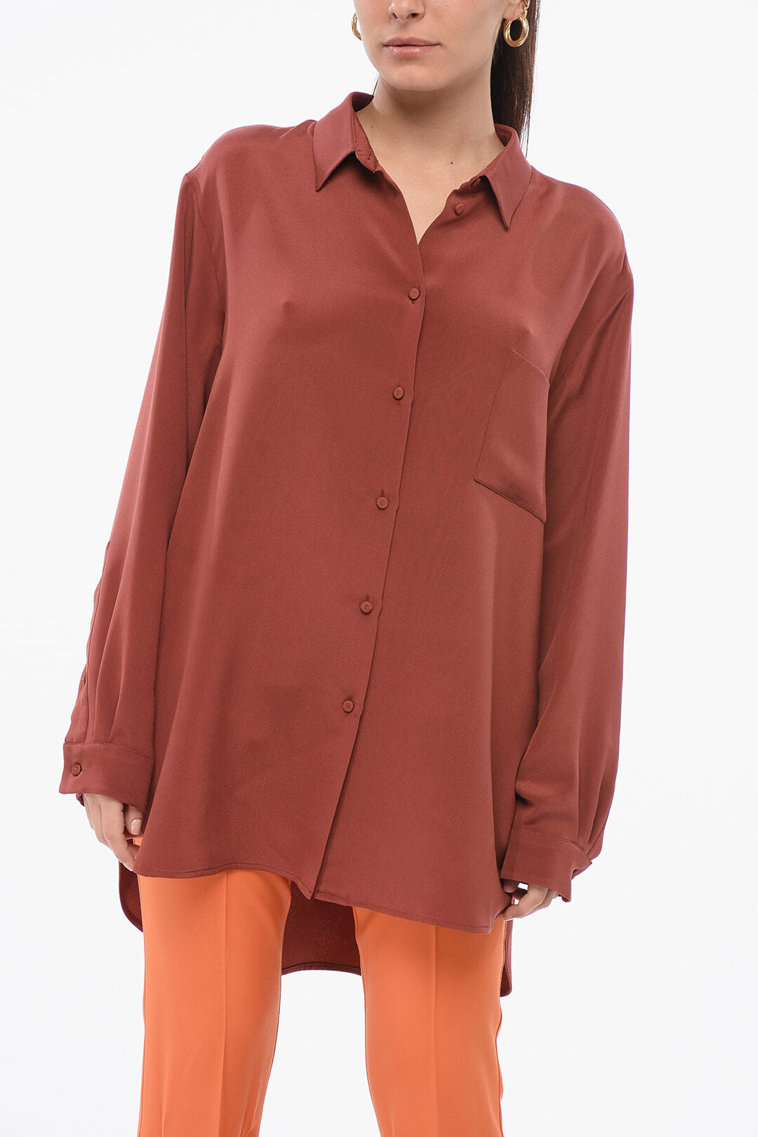 Super Blond 2550~Asymmetric Oversized Silk Shirt