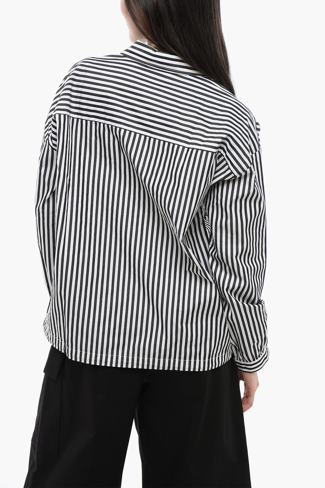 Woolrich 2550~Awning-Striped Shirt YARN with Drawstring Hem, view 2