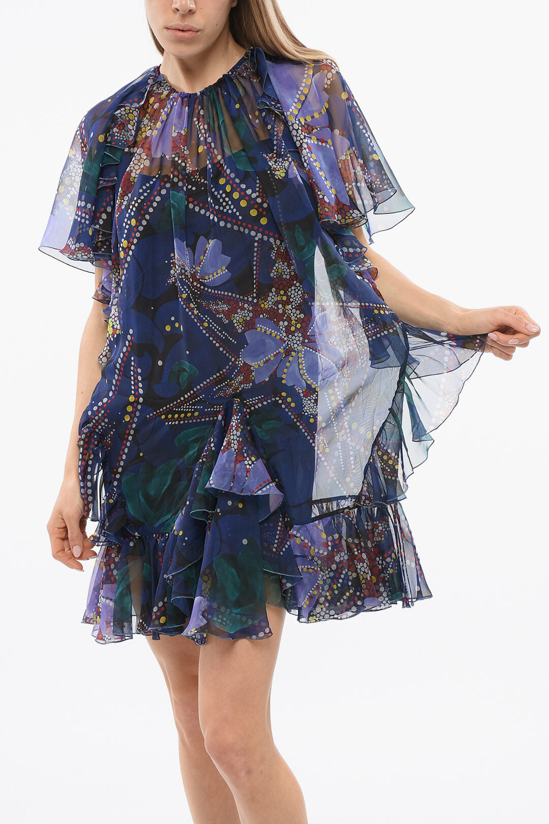 Dsquared2 2550~Chiffon Midi Dress with Ruffles