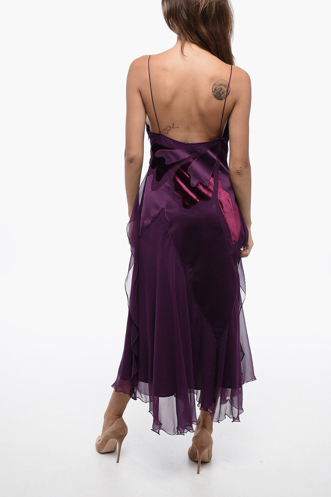 Alberta Ferretti 2550~Chiffon Sleeping Dress with Applied Motif, view 2