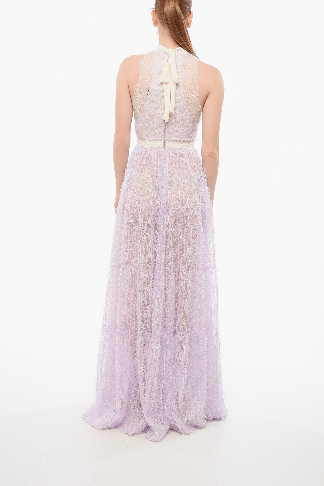 Elisabetta Franchi 2550~Eyelash Fabric Halter Dress