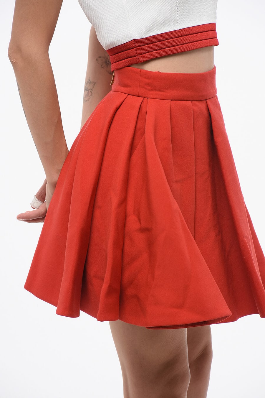 Balmain 2550~Flared Wool Skirt, view 3