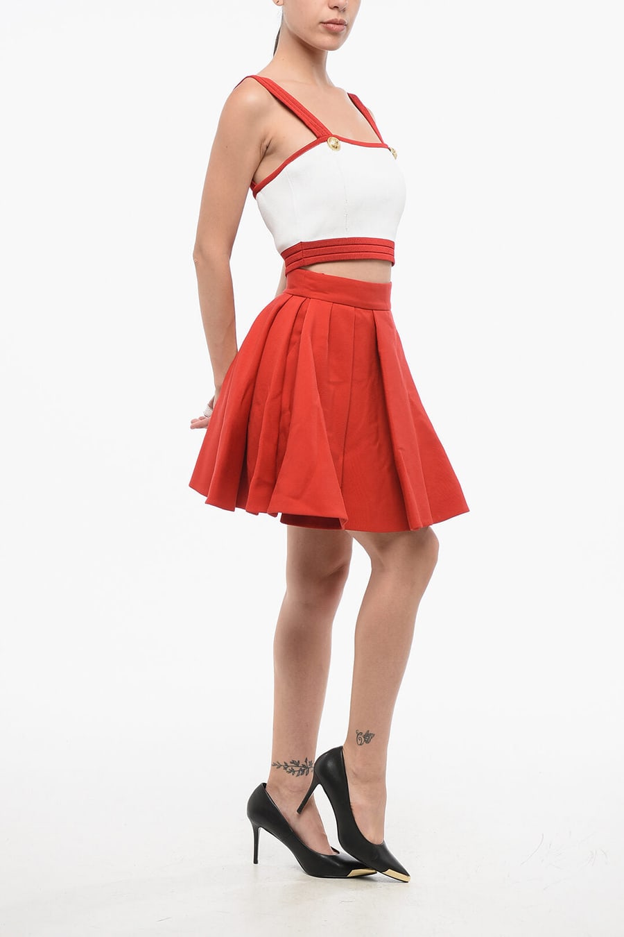 Balmain 2550~Flared Wool Skirt, view 4