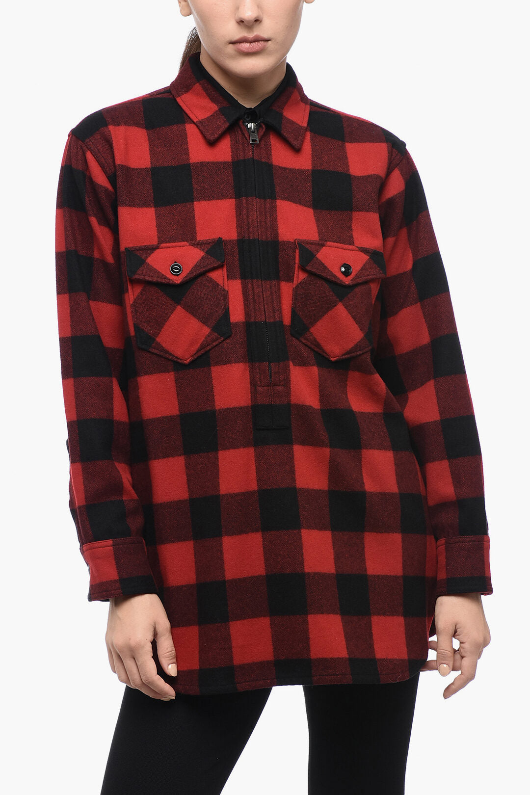 Woolrich 2550~Half-Zip Shirt With Check Pattern