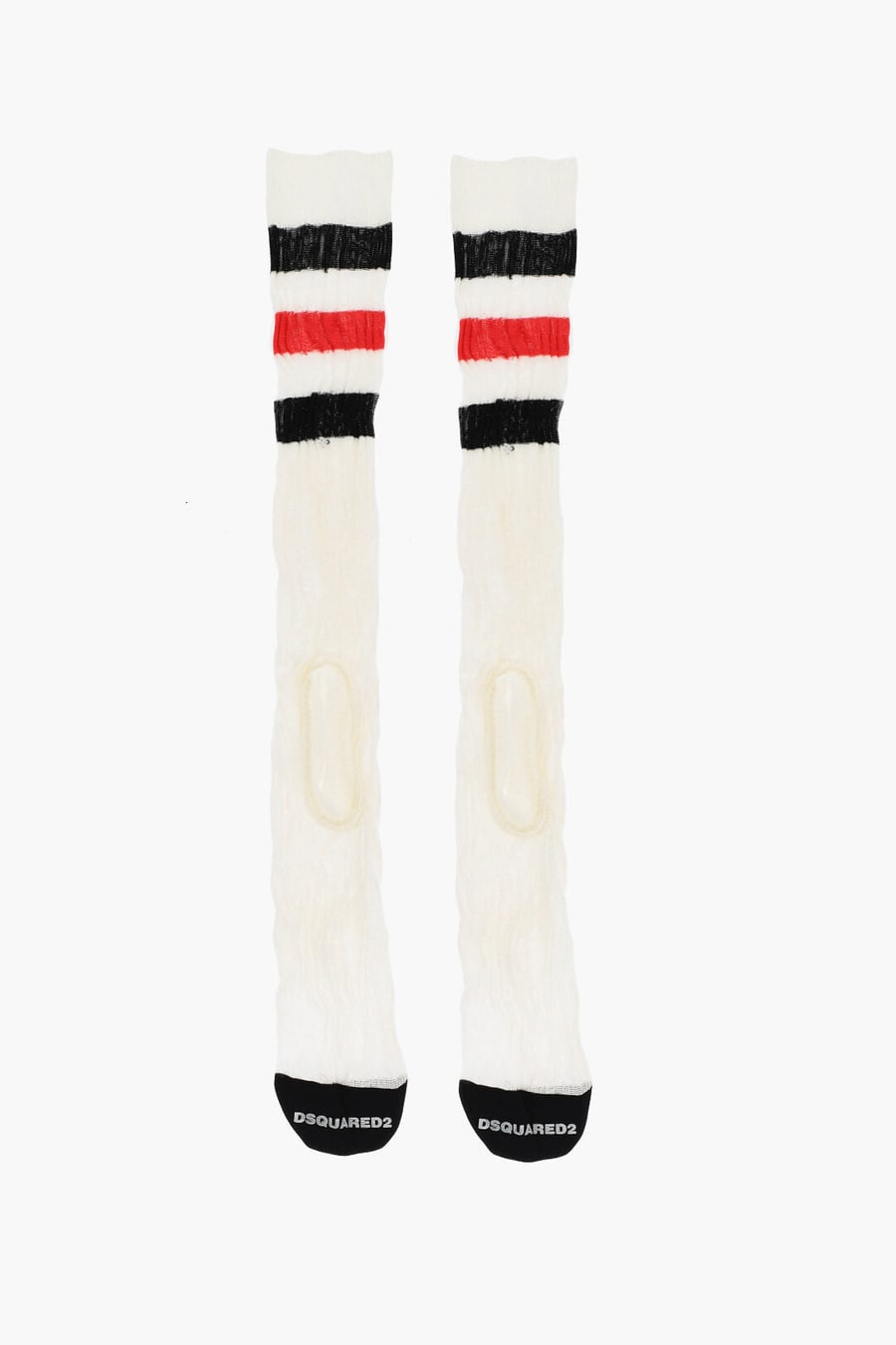Dsquared2 2550~Long Tricolor Ribbed Socks, view 2