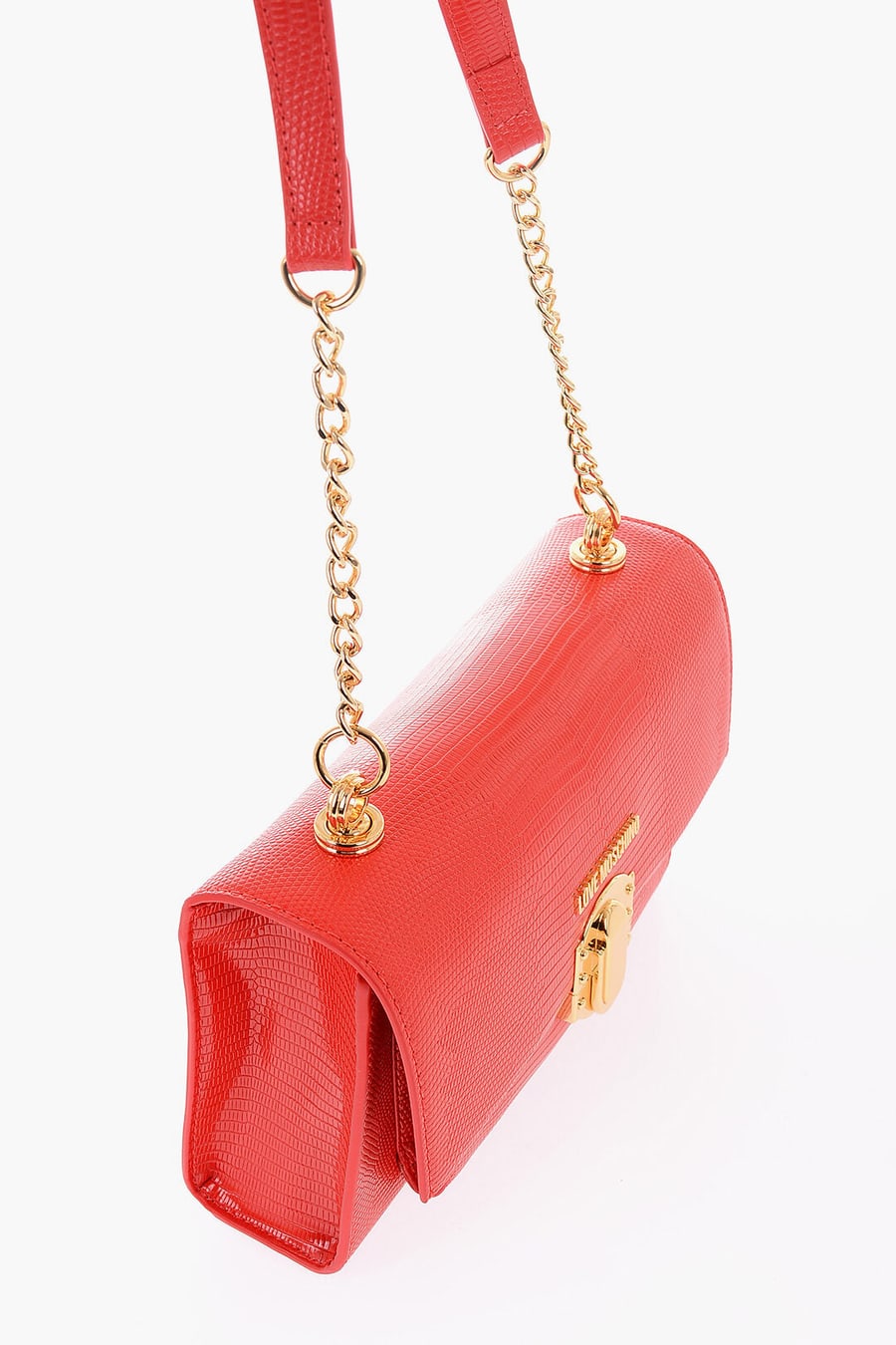Moschino 2550~LOVE Faux Leather Shoulder Bag with Metal Magnetic Closure, view 3