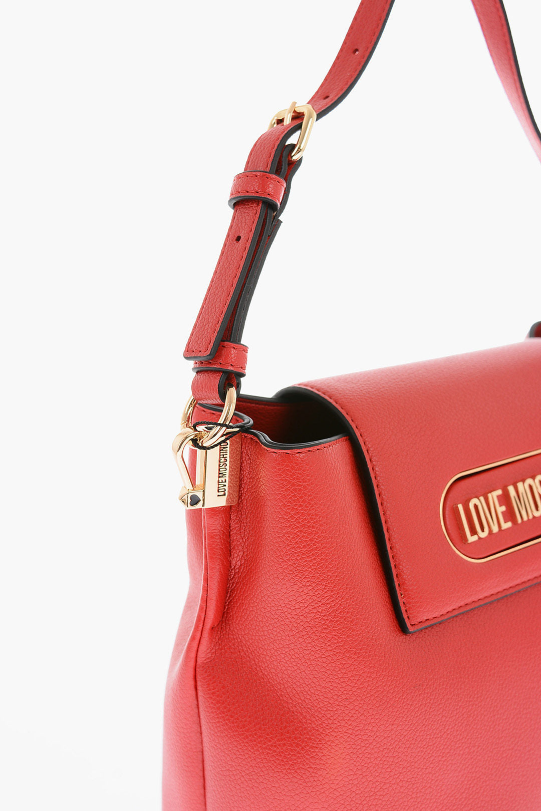 Moschino 2550~LOVE Pebbled Faux Leather Bucket Bag with Magnetic Closure, view 2