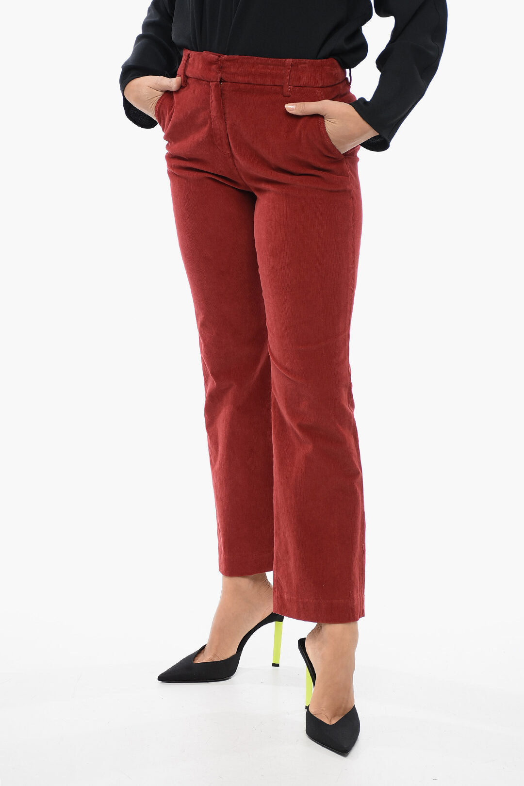True Royal 2550~Low-Rise Corduroy Pants with Flared Fit