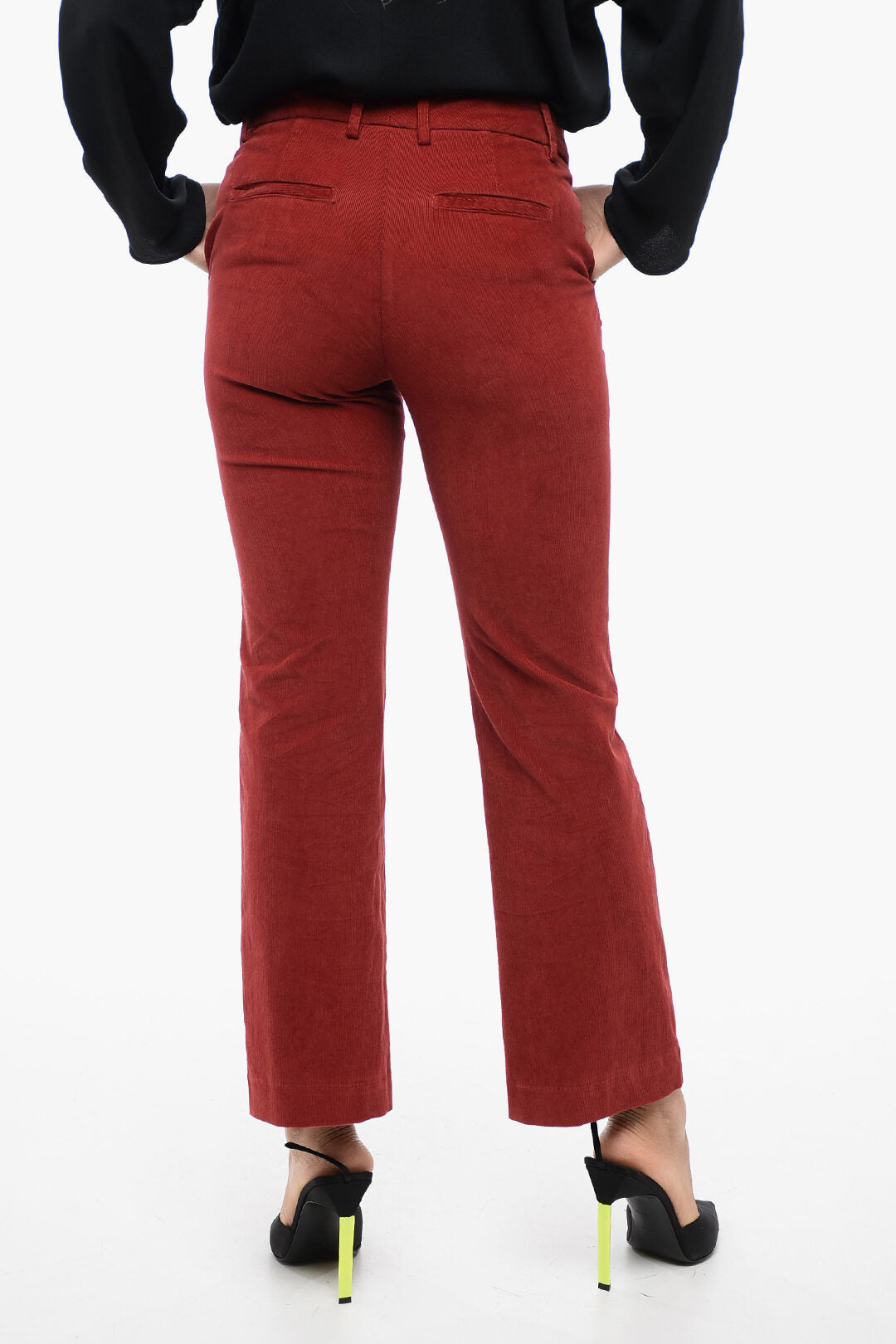 True Royal 2550~Low-Rise Corduroy Pants with Flared Fit, view 2
