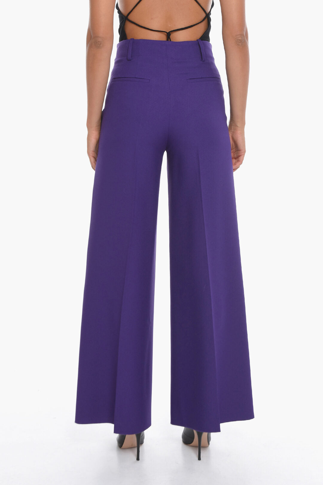 Super Blond 2550~Palazzo Trousers with Front Pleats, view 2
