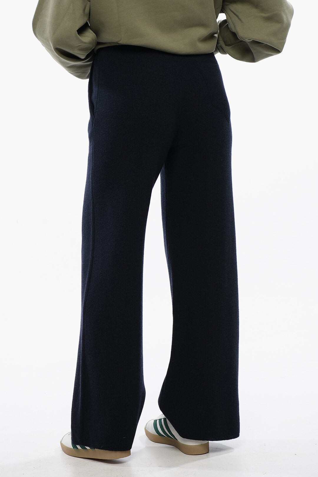 Nanushka 2550~Ribbed Cashmere-Blend Palazzo Trousers