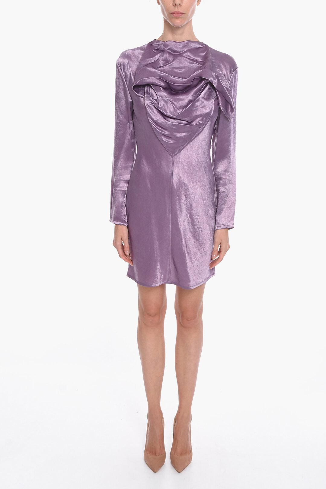 Bottega Veneta 2550~Satin Midi Dress BANDANA