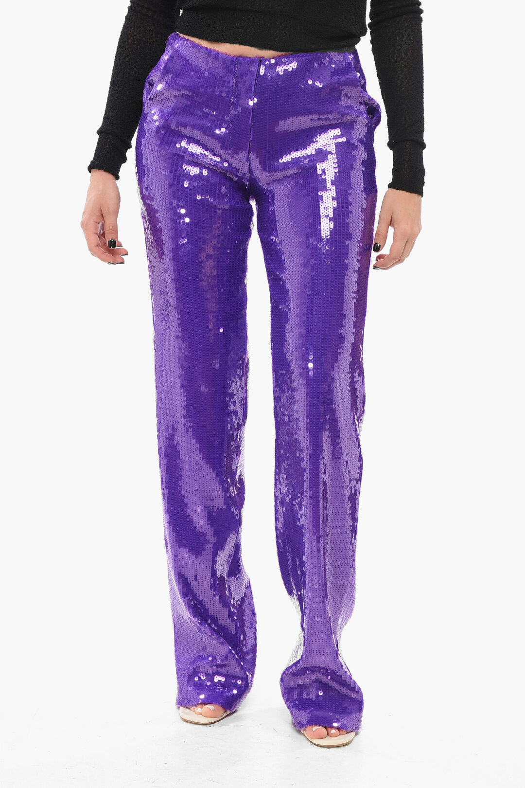LaQuan Smith 2550~Sequin Relaxed Fit Pants