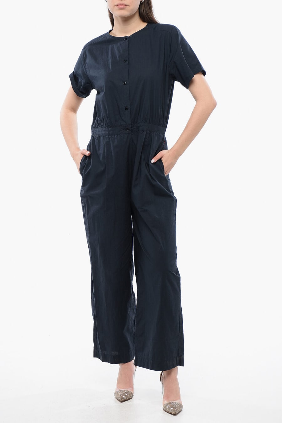 Woolrich 2550~Short-Sleeve Jumpsuit with Buttons