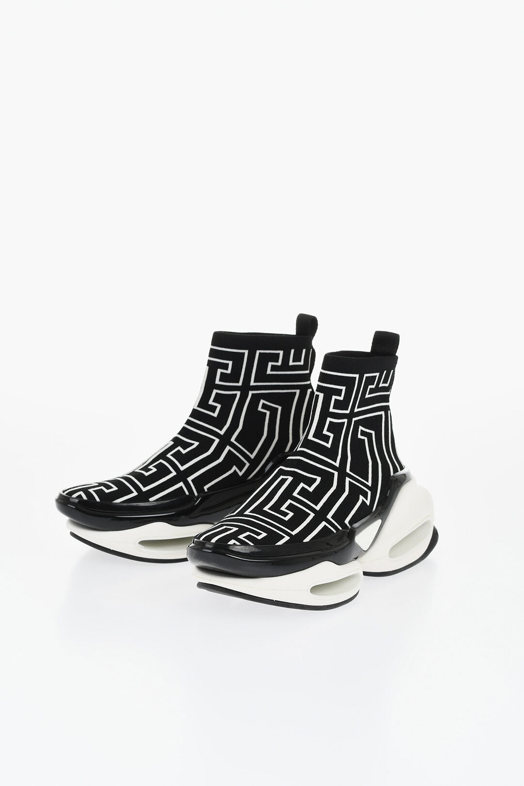 Balmain 2550~Sock Sneakers B BOLD HIKING with All-Over Monogram and Air Bubble Sole