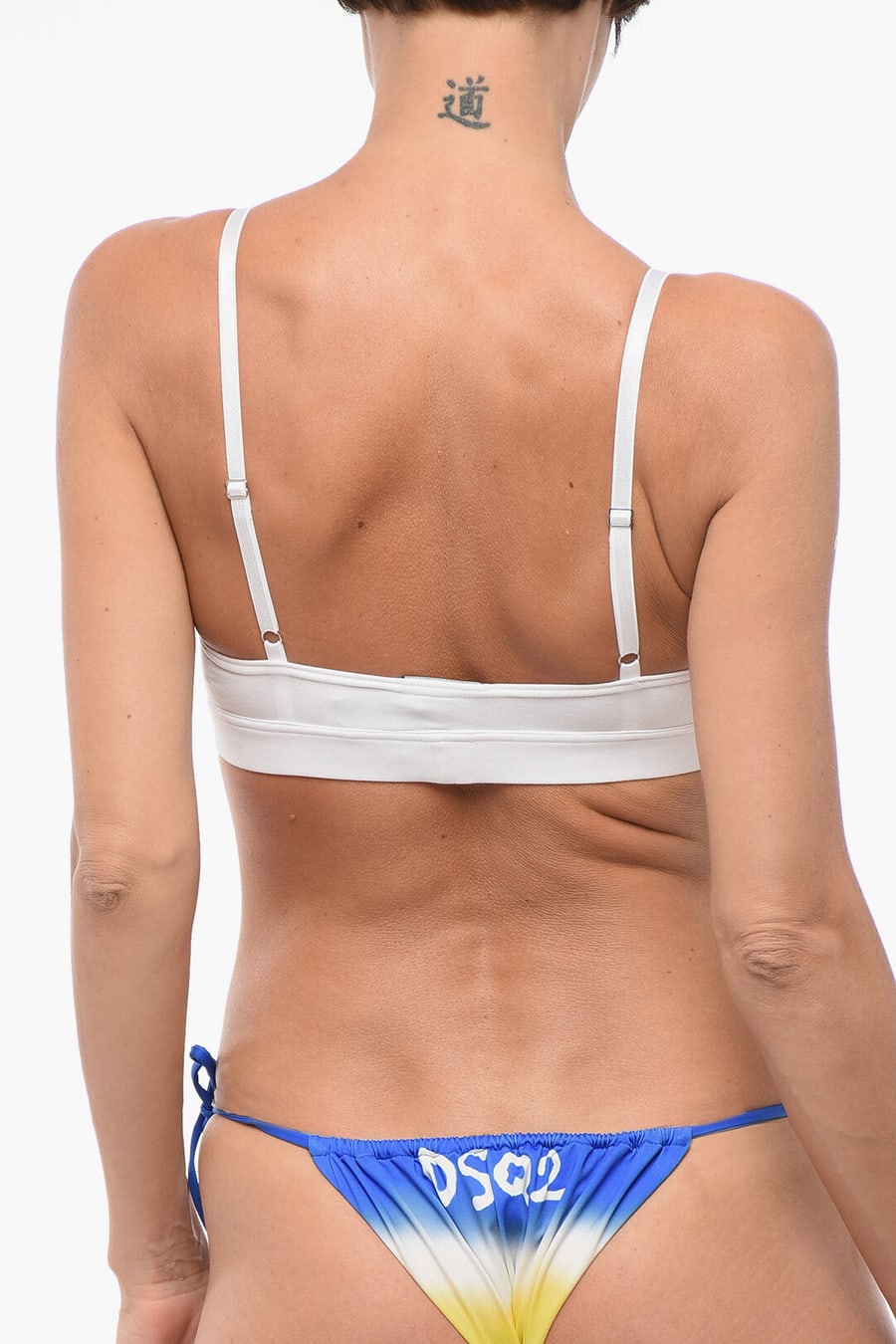 Dsquared2 2550~Two-Tone Triangle Bra with Monogram, view 2