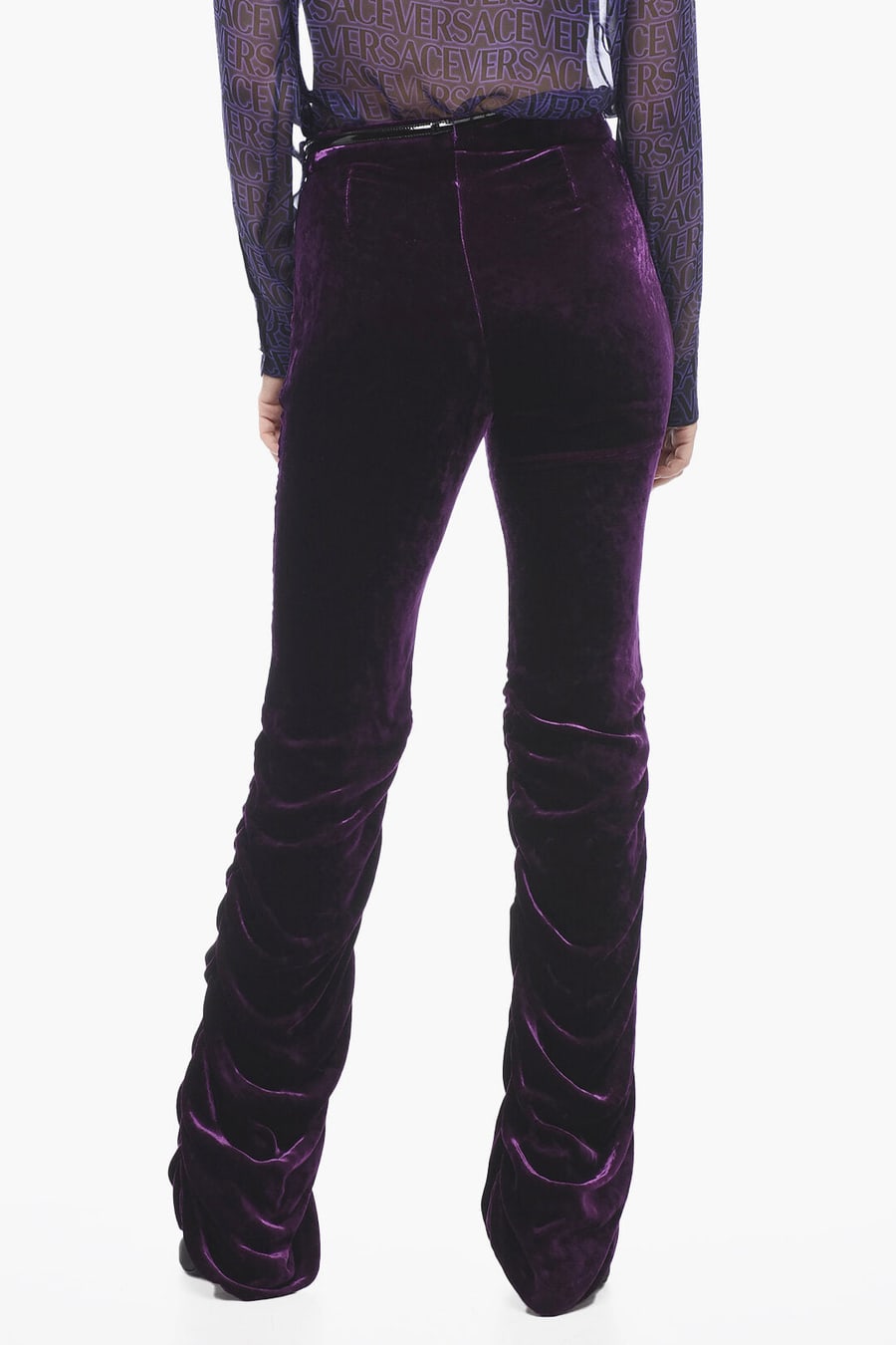 Gucci 2550~Velour Trousers with Ruching, view 2