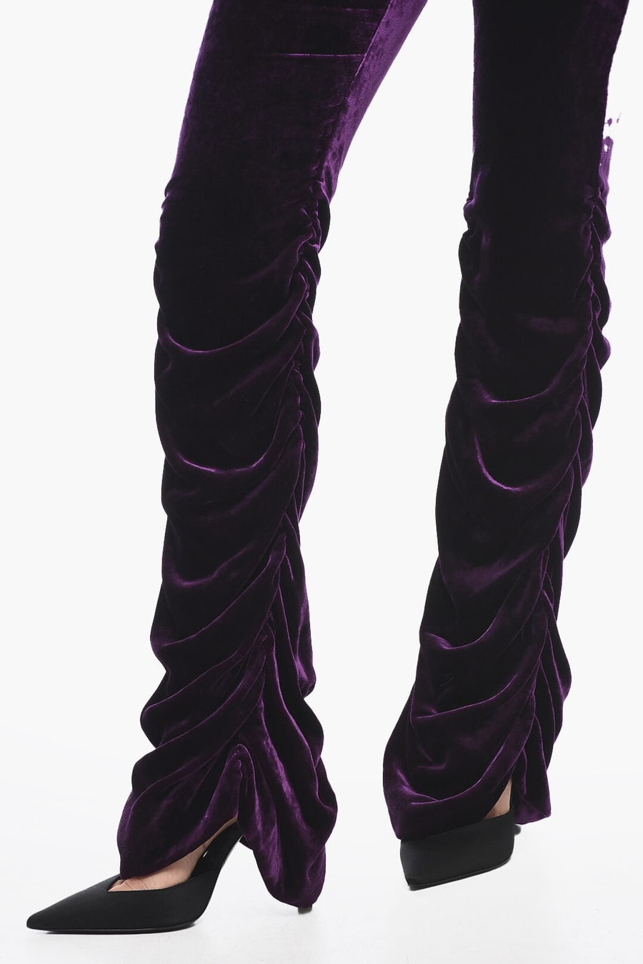 Gucci 2550~Velour Trousers with Ruching, view 4