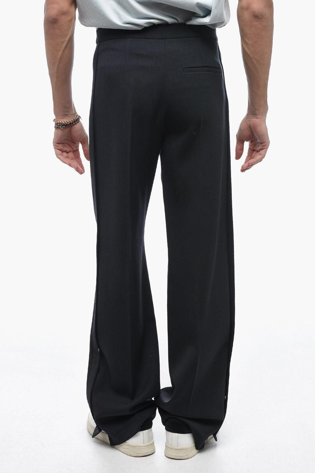 Jil Sander 2550~Virgin Wool Palazzo Pants LUIGI with Ankle Buttons, view 2