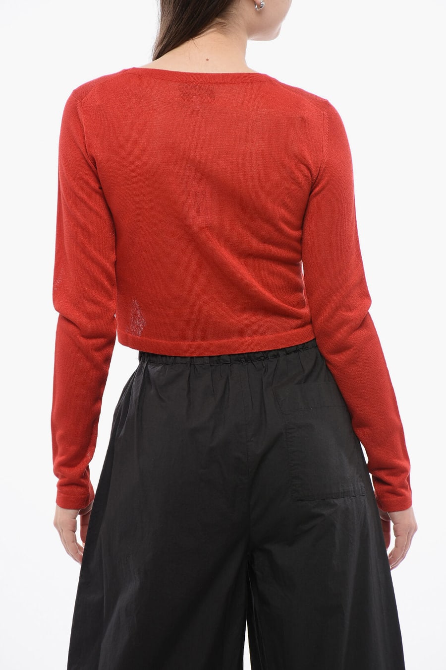 Woolrich 2550~Viscose-Blend Crewneck Crop Top, view 2