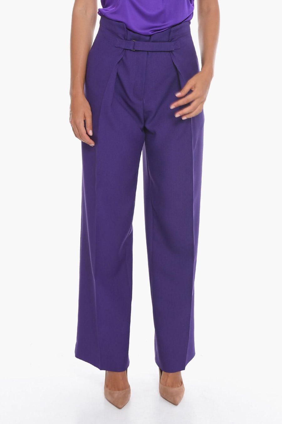 Super Blond 2550~Wide-Leg Pants with Velcro Closure