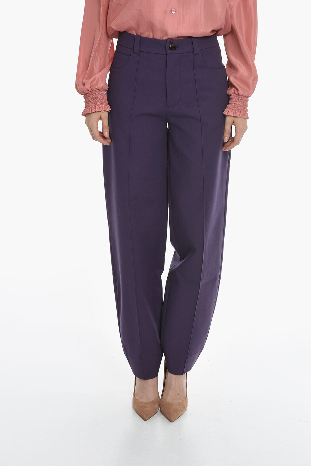 Aeron 2550~Wool Trousers EDGE With Decorative Button